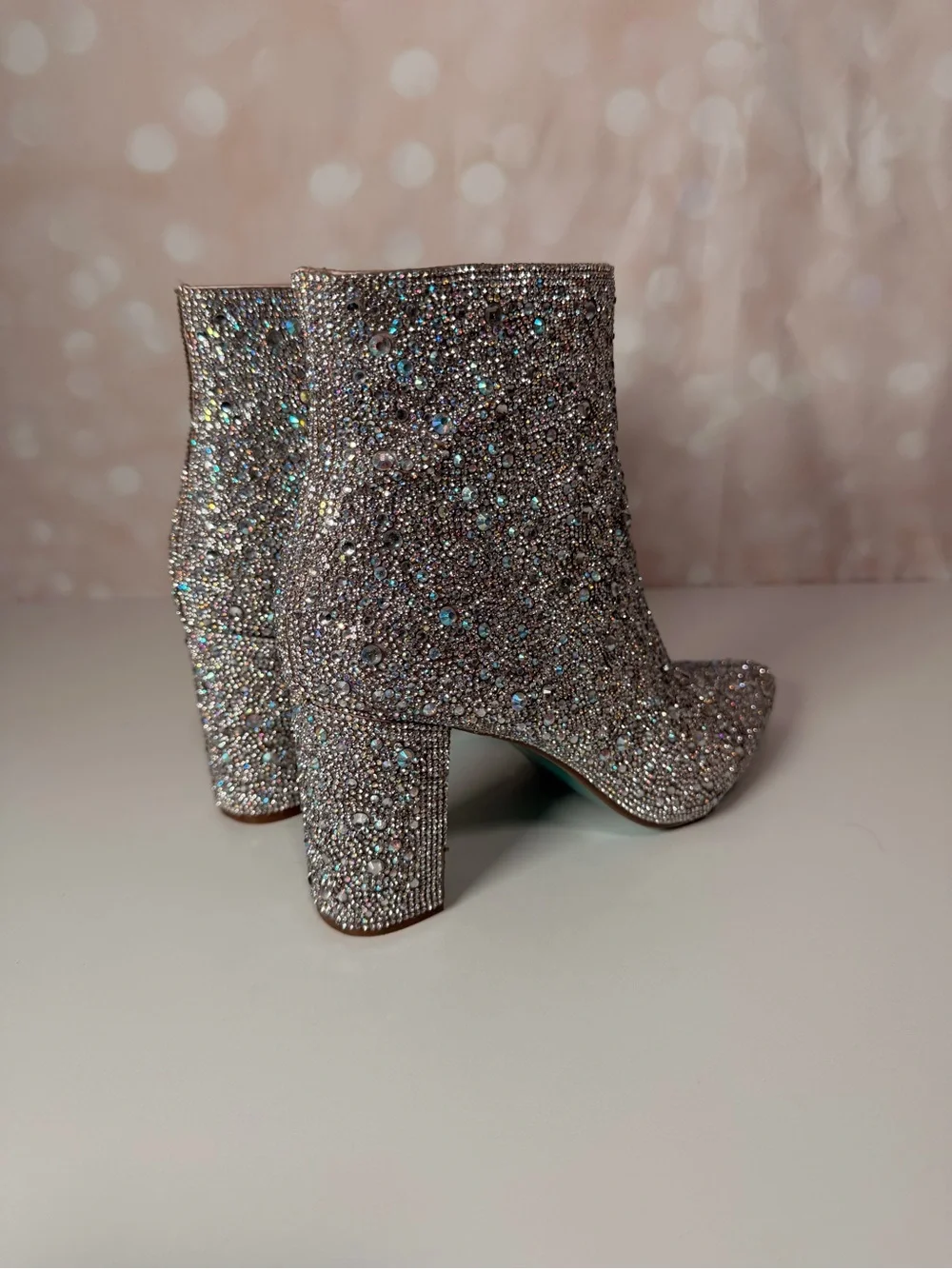 BETSEY JOHNSON Glass Rhinestone Ankle Boot CADY
